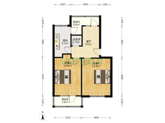 一汽37街区 2室1厅1卫 70平方