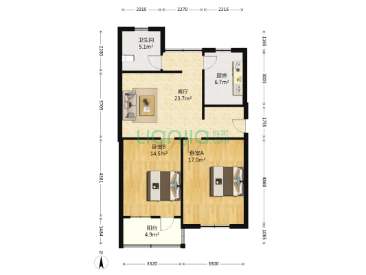 树藩大街349号 2室1厅1卫 80平方