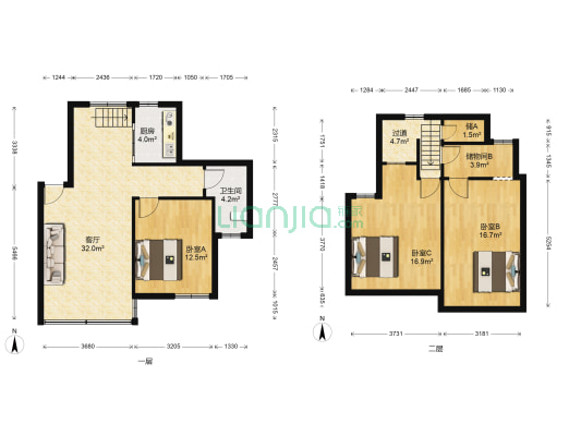 尼盛西城 3室1厅1卫 63平方