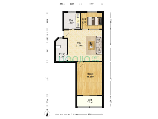 羊腰湾支路小区 1室1厅1卫 72平方