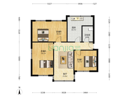 南浦路52号 3室1厅1卫 92平方