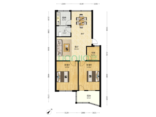 古楼街85号 3室1厅1卫 95平方