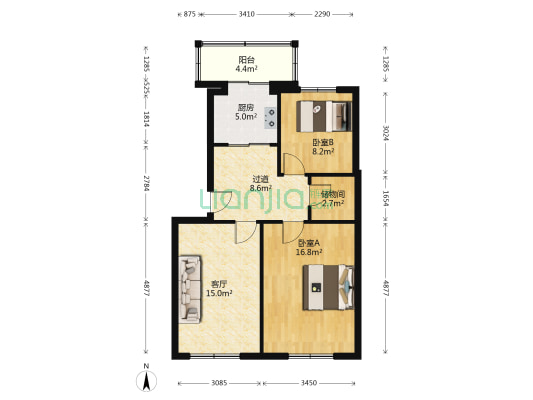 汪清小区 2室1厅0卫 80平方