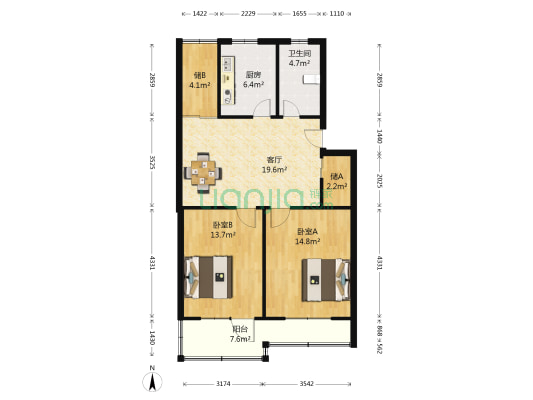 迎春路散盘 2室1厅1卫 78平方