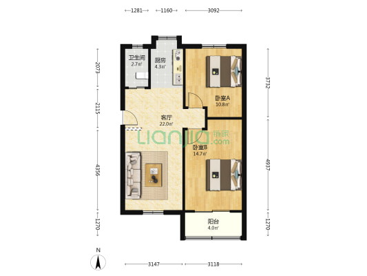 太平街 2室1厅1卫 70平方