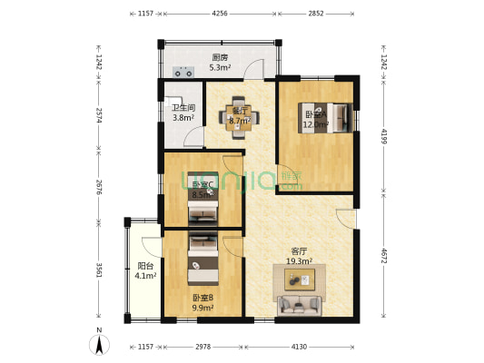 云泉新村 3室2厅1卫 79平方