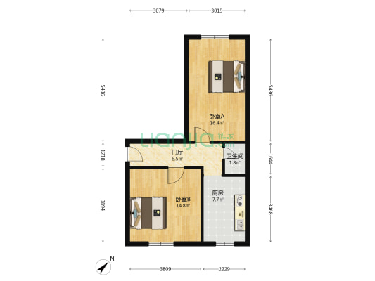 十五经路12号 2室0厅1卫 60平方