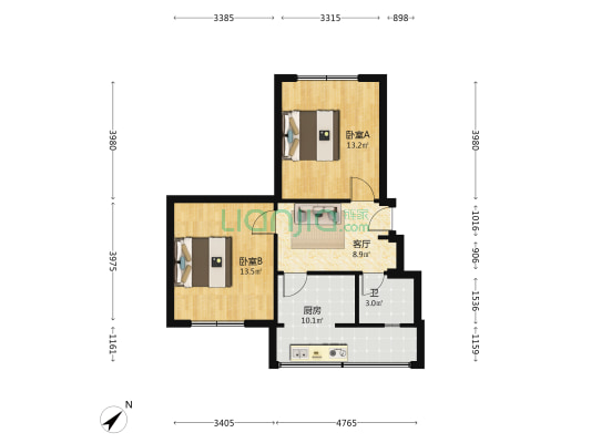 汉阳大院 2室1厅1卫 65平方