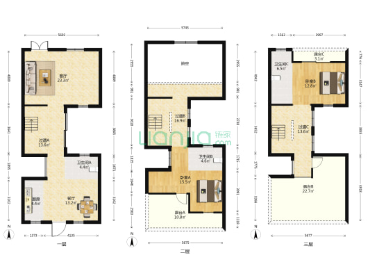 禹洲满江墅 2室2厅3卫 186平方