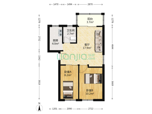 新丽苑 2室1厅1卫 56平方