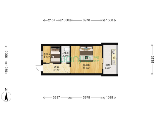 傅家巷庙前小区 2室0厅1卫 40平方