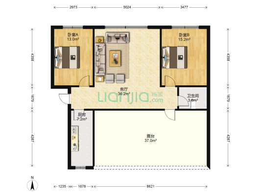 林清小区 2室1厅1卫 85平方