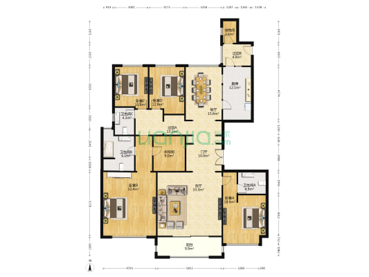 中海紫御豪庭一二期 4室2厅3卫 247平方