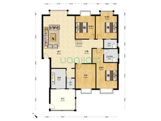 成灌东路155号附4号 4室1厅3卫 157平方