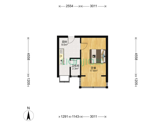煤研西里 1室0厅1卫 35平方