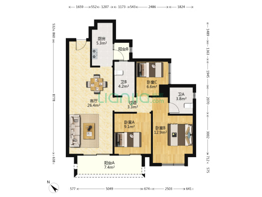 金科·集美水岸 3室1厅2卫 102平方