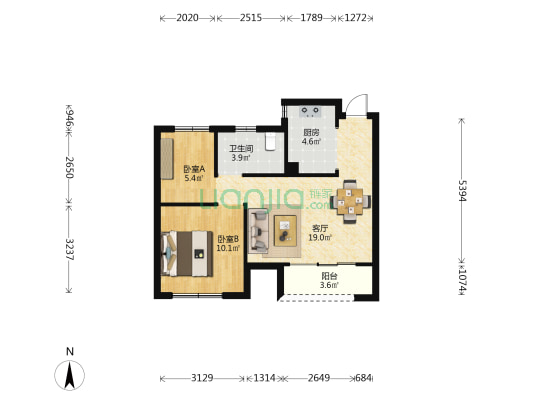 前胡小区 2室1厅1卫 65平方