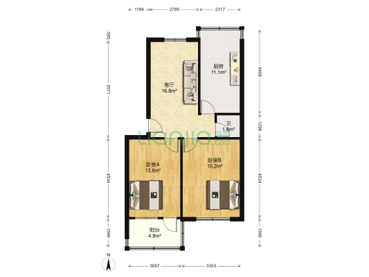科山路12号 2室1厅1卫 75平方