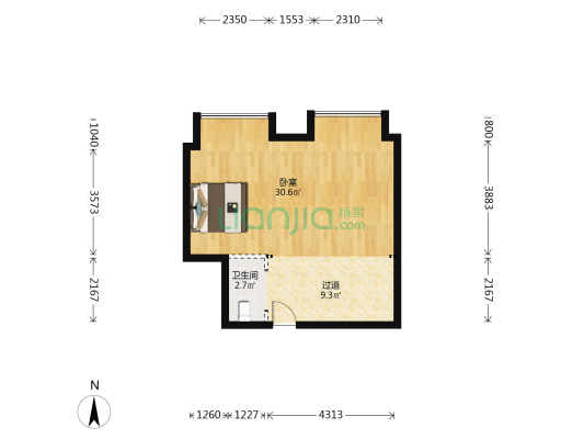 云视界 1室0厅1卫 61平方