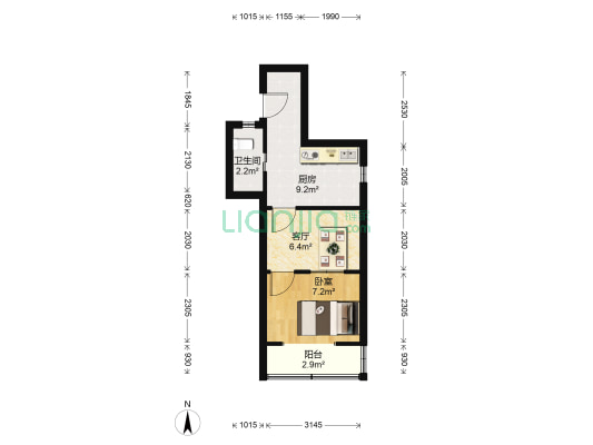 华江小区 1室1厅1卫 35平方