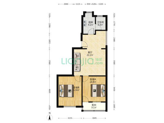 胜利路西二里小区 2室1厅1卫 66平方