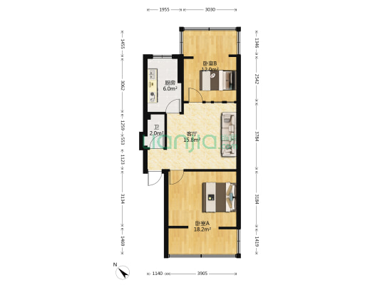 莲桂南路31号院 2室1厅1卫 62平方
