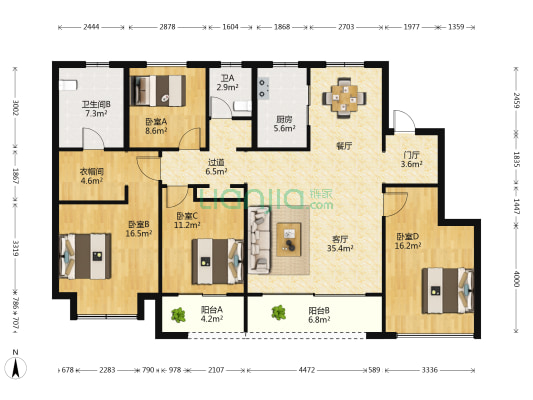 秀悦湾 4室1厅2卫 151平方