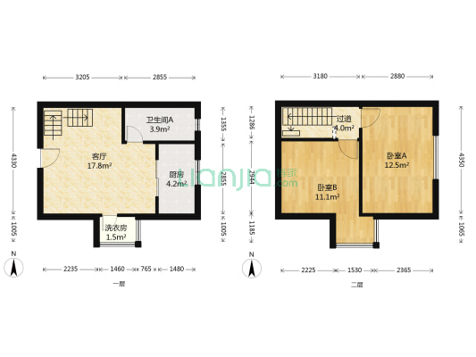 水岸明珠 2室1厅1卫 76平方