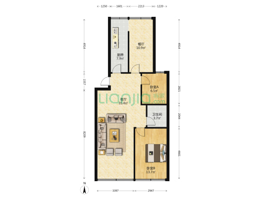 沙坡路27号 2室2厅1卫 97平方