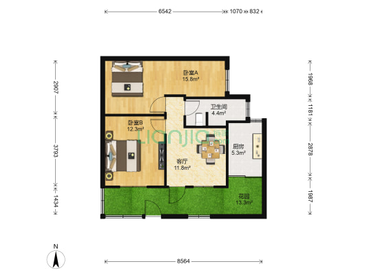 庄先湾散盘 2室1厅1卫 61平方
