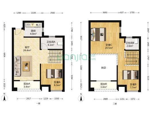 东原启城一期 3室1厅2卫 117平方