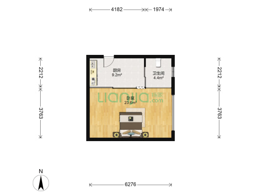 雅格公寓 1室0厅1卫 54平方
