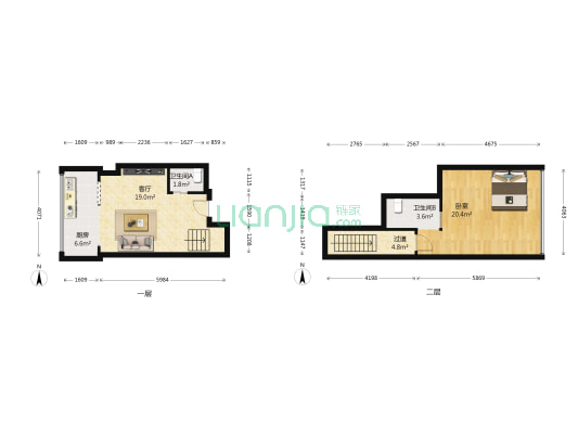 泰逸阳光 1室1厅2卫 62平方
