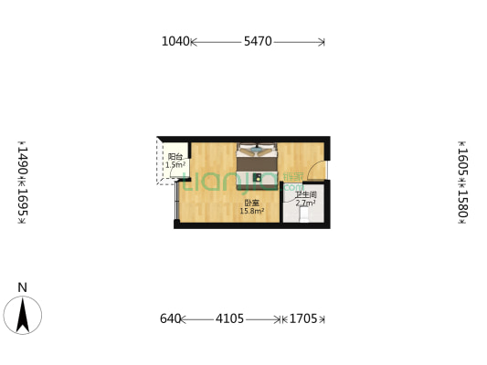 名雅豪庭二期 1室0厅1卫 32平方