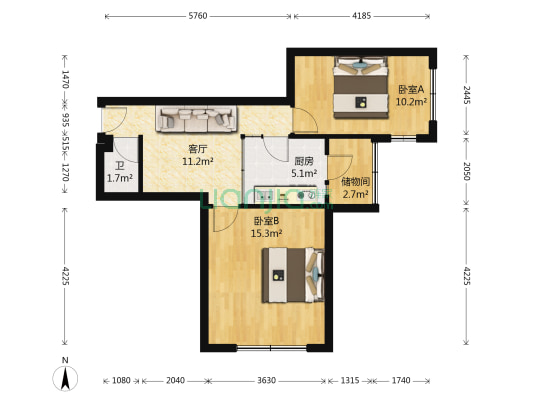 青浦路567号 2室1厅1卫 65平方