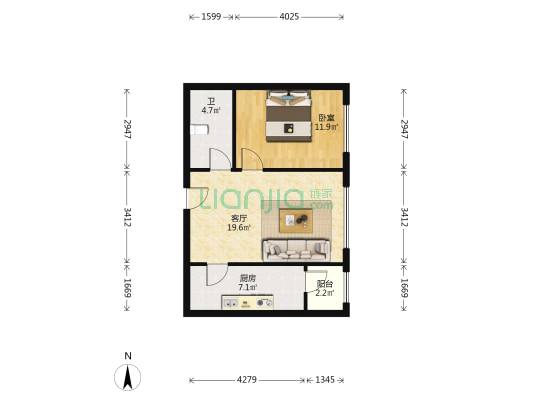 爱达·晶品 1室1厅1卫 69平方