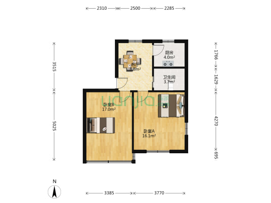 五星新村二区 2室1厅1卫 60平方
