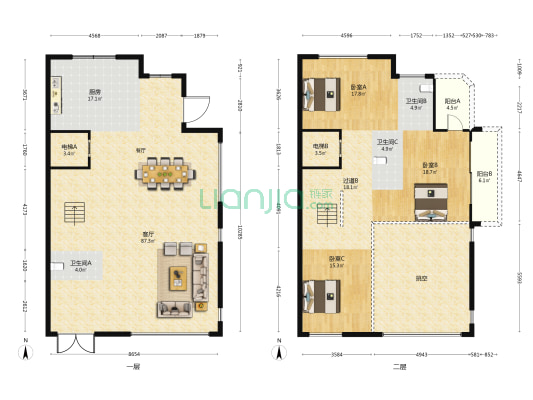 御园 3室1厅3卫 445平方