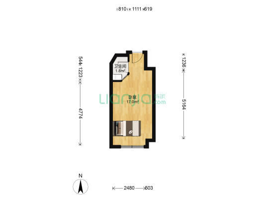 万科麓公馆 1室0厅1卫 30平方