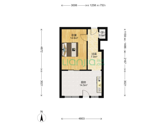 乐园里 1室0厅1卫 29平方
