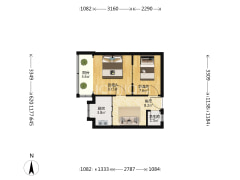 小户型总价低 中间楼层 正规二房 全明户型-合肥双河三村户型图