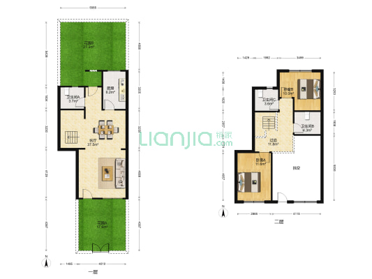 万科克拉墅 2室1厅3卫 105平方