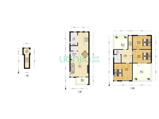 青岛小镇林溪西区 3室1厅2卫 117平方