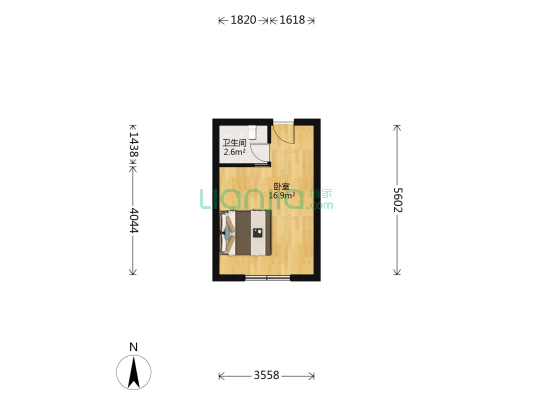 塞纳经典 1室0厅1卫 27平方