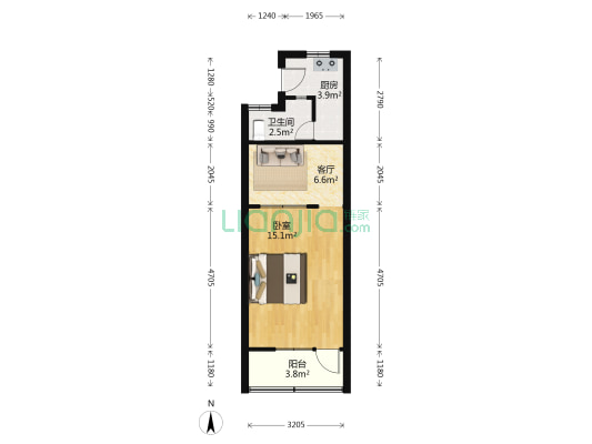 杭州路107弄 1室1厅1卫 35平方