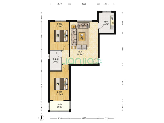 宏远碧萝湾南北通透两居，业主靠谱急售-户型图
