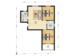 此房是电梯房南北通透两居房本满二税费低-涿州联合七号院户型图
