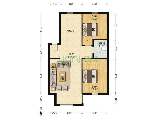 石台新苑 2室1厅1卫 93平方