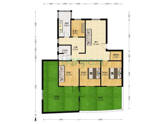 宣城路101 4室1厅1卫 102平方