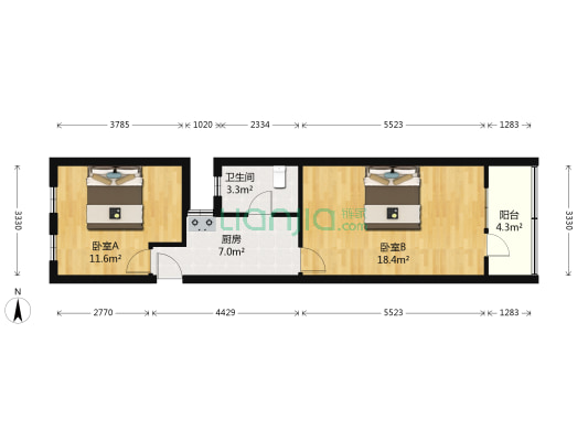 陕西北路798号 2室0厅1卫 55平方